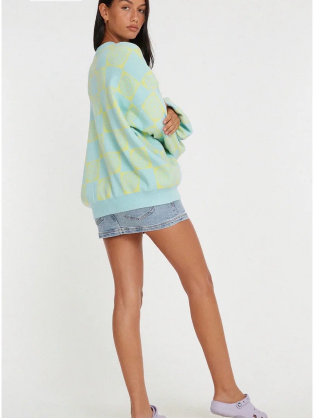 Motel Rocks Akari Jumper/crewneck In Optiz Maze Blue NWT SIZE L - Picture 4 of 7